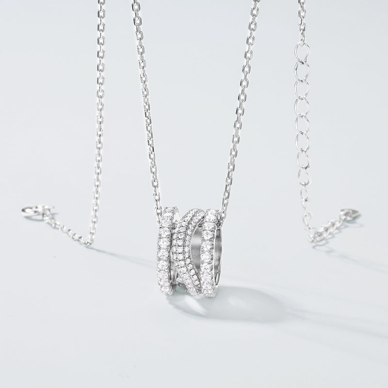 S925 純銀鍍厚銀白金項鍊|仿鑽十二生肖蛇 閃耀靈動造型 時尚吸睛首選