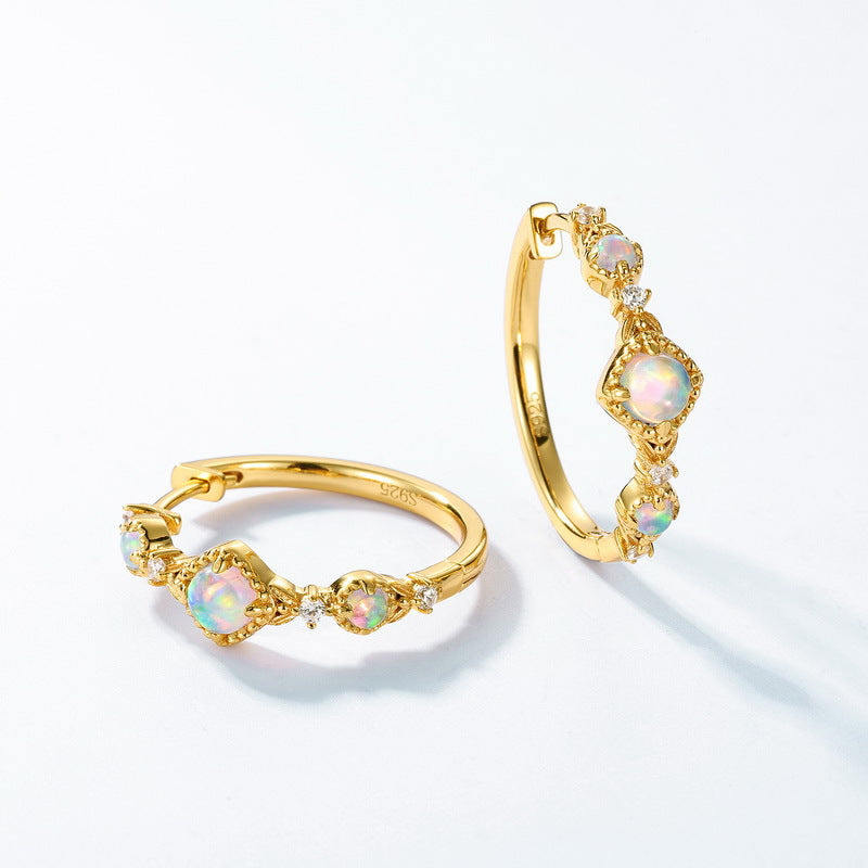 S925 純銀鍍 10K 金首飾|合成歐泊仿鑽 日韓風浪漫夢幻套裝