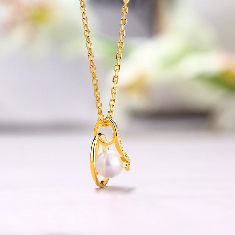 S925 純銀鍍金日韓風項鍊|淡水珍珠仿鑽 星星環繞浪漫必備