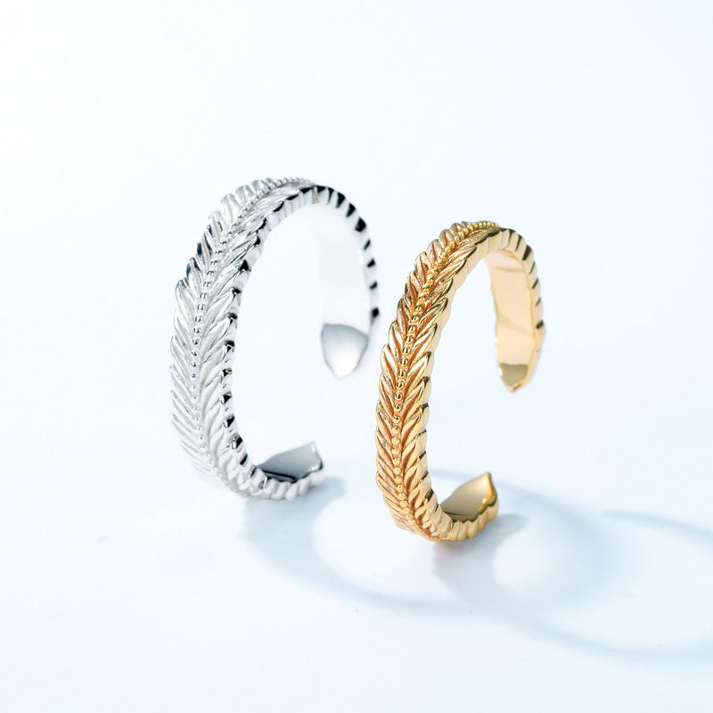 Couple Rings | Women's S925 sterling silver with 10K gold plating + Men's thick silver and platinum Japanese and Korean trendy design