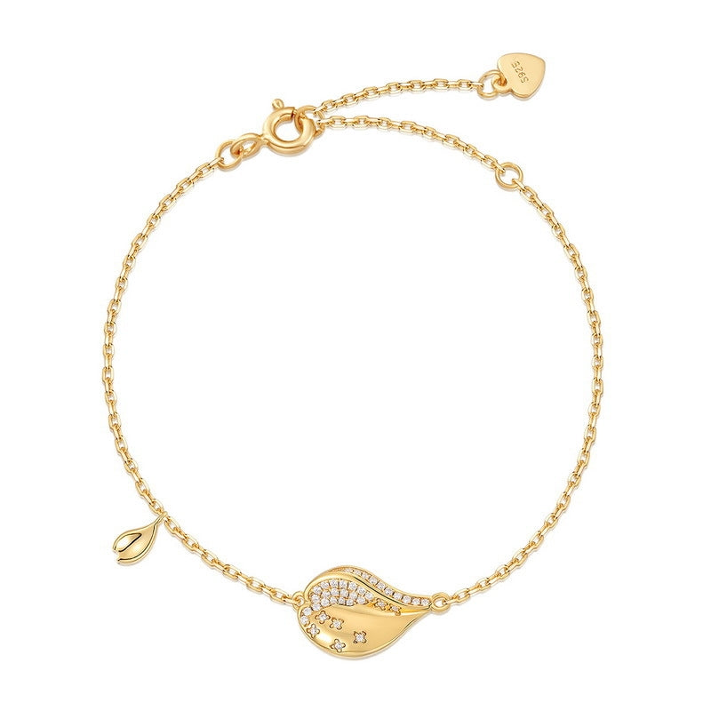 日韓風甜美首選!S925 純銀鍍 10K 金,仿鑽水滴造型套裝