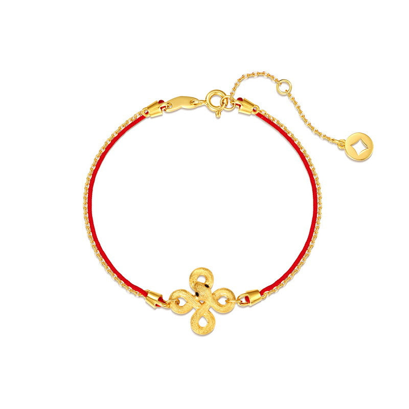 S925 sterling silver with 10K gold plated hand-brushed snake-shaped red rope bracelet | The Chinese Zodiac Snake, an oriental auspicious blessing jewelry