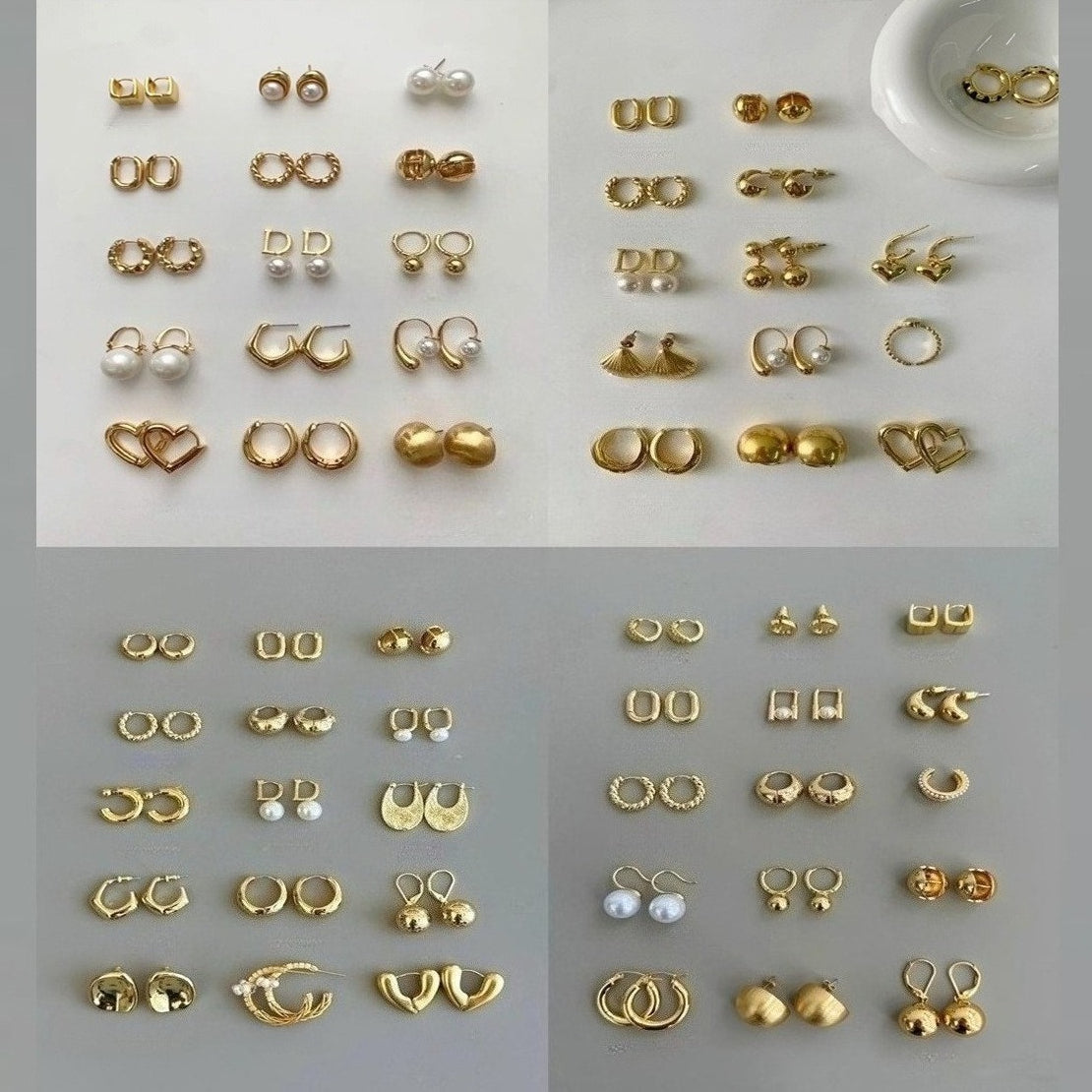 金色系~幾何豆豆耳釘小衆輕奢高級感耳環氣質百搭時尚簡約耳飾品