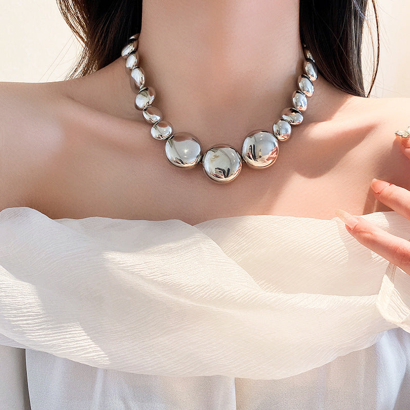 歐美個性圓形項鍊氣質冷淡風鎖骨鏈時尚誇張小衆設計新款項飾