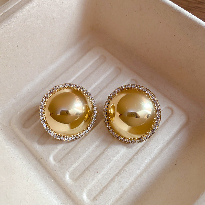 金色系~幾何豆豆耳釘小衆輕奢高級感耳環氣質百搭時尚簡約耳飾品
