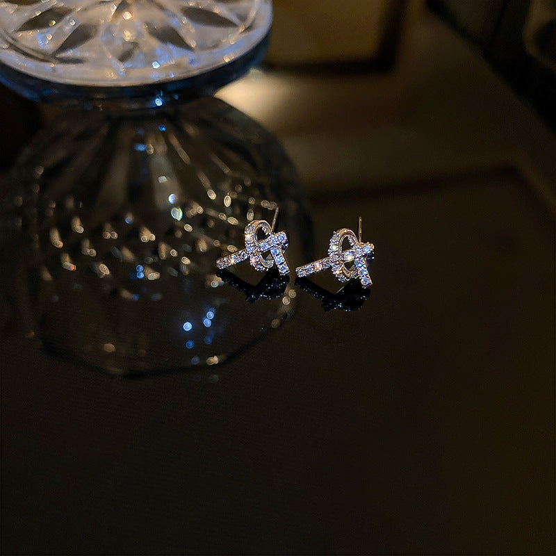 韓系超閃鋯石花朵煙花耳環輕奢高級感耳釘時尚精緻耳飾設計感小衆
