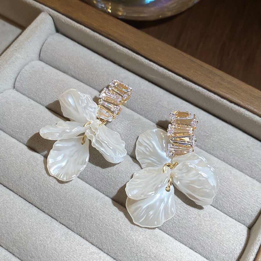銀針花朵愛心流蘇耳環簡約時尚百搭耳扣小清新輕奢高級感耳飾