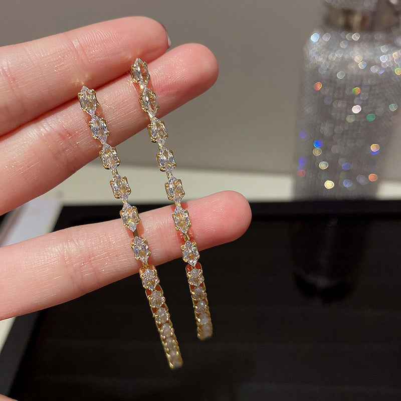 歐美黑色鑲鑽蝴蝶花朵流蘇耳環小衆氣質耳釘跨境高級感輕奢耳飾女