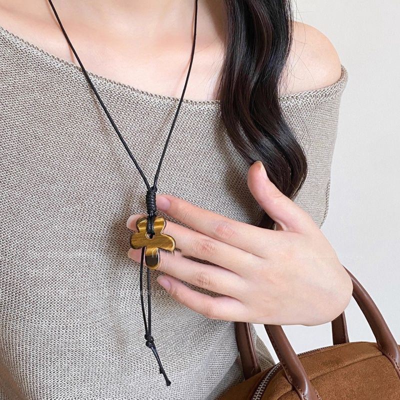 美拉德咖色不規則貝殼珍珠項鍊輕奢高級感鎖骨鏈氣質時尚百搭項飾