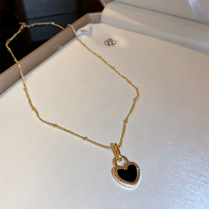 韓國時尚鑲鑽花朵蝴蝶結愛心項鍊小清新設計鎖骨鏈項墜新款項飾女