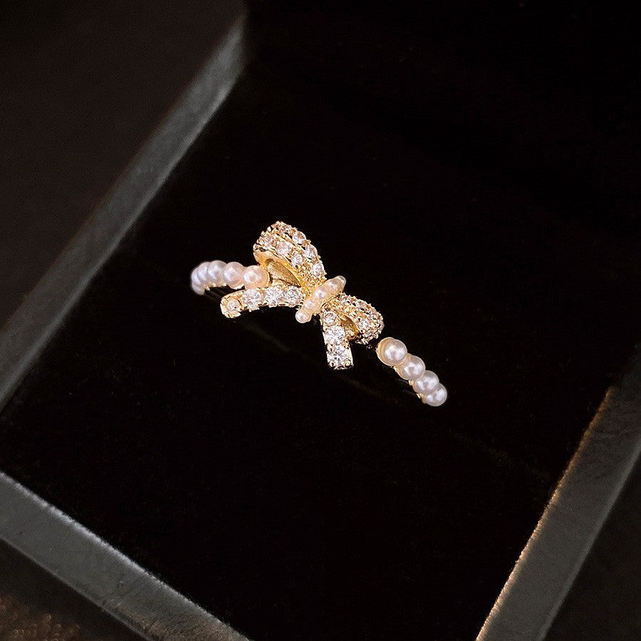 時尚潮流鋯石麥穗麻花戒指 復古高級感食指戒中古vintage手飾