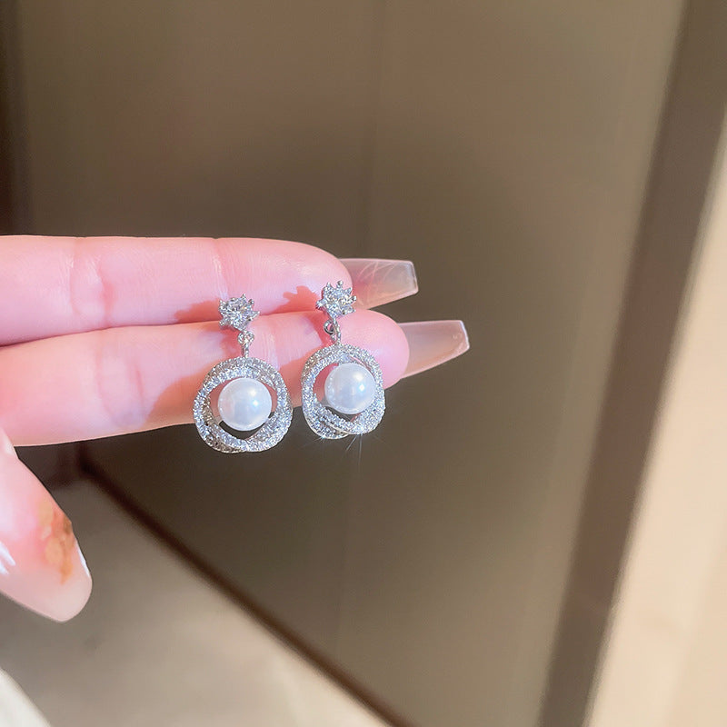 韓系超閃鋯石花朵煙花耳環輕奢高級感耳釘時尚精緻耳飾設計感小衆