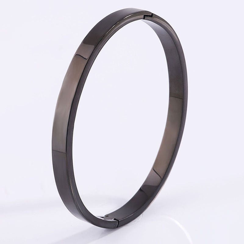 鈦鋼手鐲 個性非主流手鐲女生高級感 光面黑色卡家手鐲不掉色手環