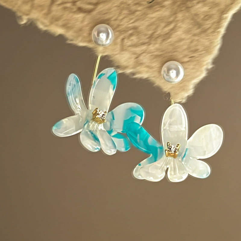 波西米亞超仙花朵流蘇耳環女早春時尚百搭耳釘輕奢高級感耳飾