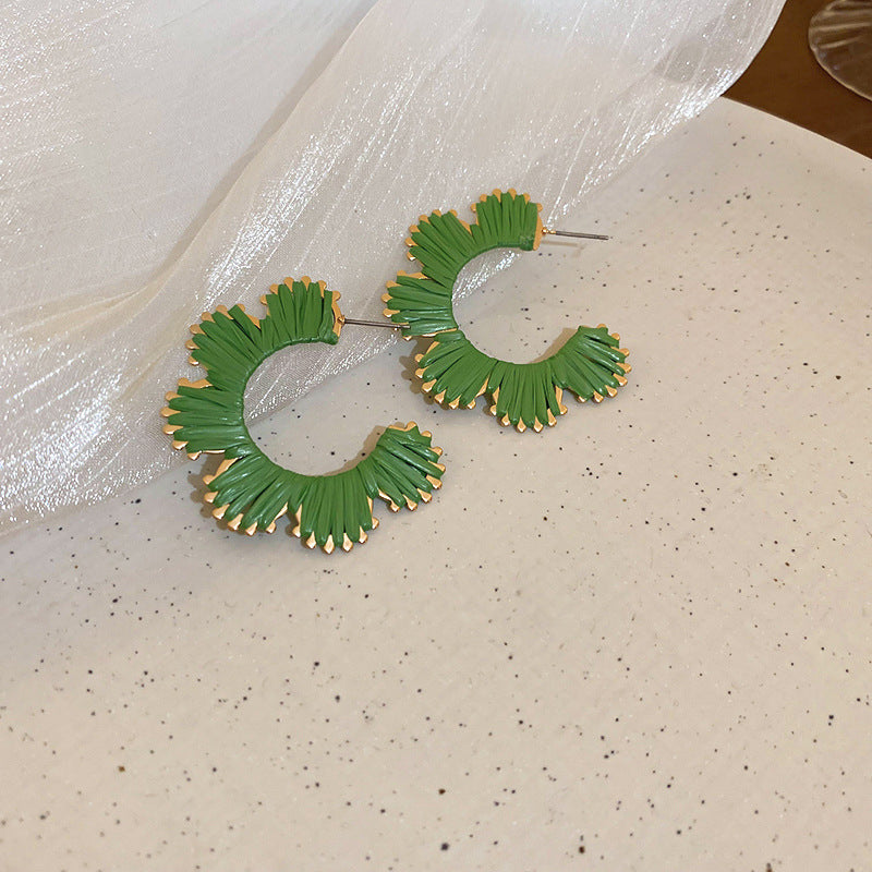 跨境歐美誇張白色花朵珍珠流蘇耳環時尚百搭耳釘耳墜高級感耳飾女