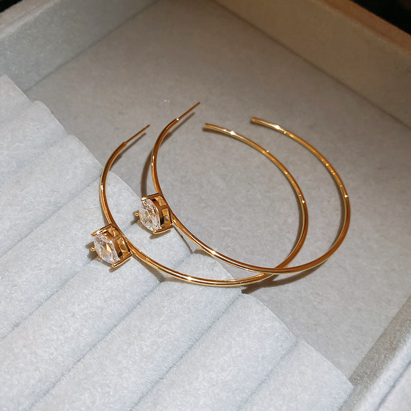 銀針多巴胺彩色耳圈甜美小清新簡約個性耳環設計感小衆歐美耳飾女