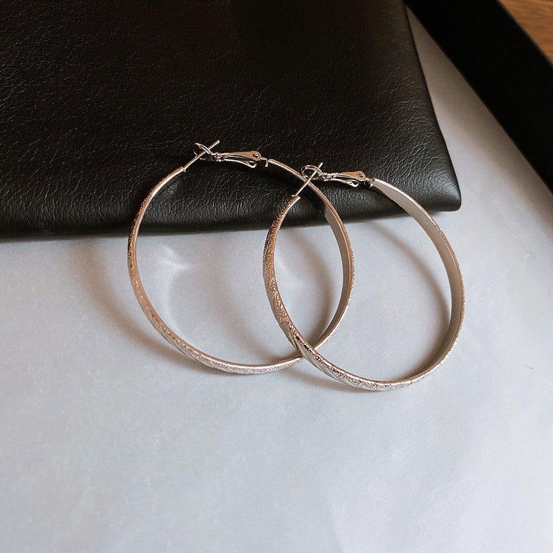 銀針圓圈銀色耳環輕奢高級感耳釘女冷淡風時尚百搭耳飾設計感小衆