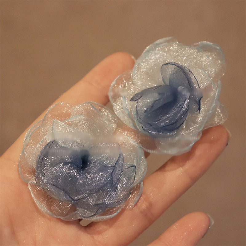 銀針甜美花朵蝴蝶珍珠流蘇耳環時尚潮流耳釘氣質高級感耳飾女
