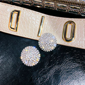 銀針歐美跨境金屬風素圈幾何耳圈氣質個性耳釘耳環誇張高級感耳飾