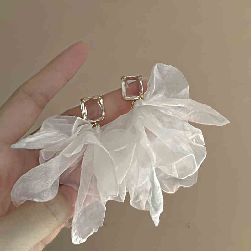 波西米亞超仙花朵流蘇耳環女早春時尚百搭耳釘輕奢高級感耳飾