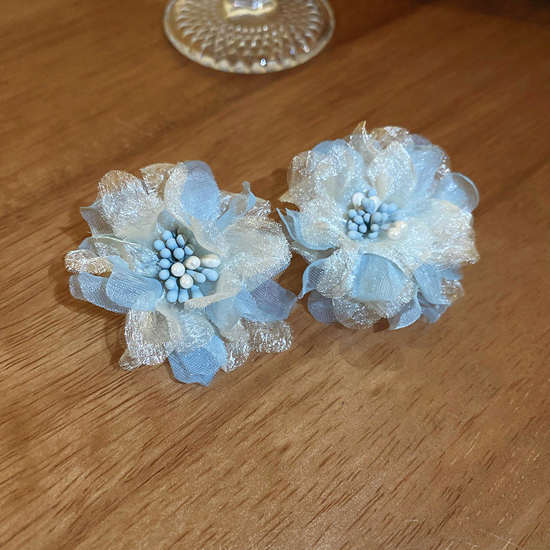 波西米亞超仙花朵流蘇耳環女早春時尚百搭耳釘輕奢高級感耳飾