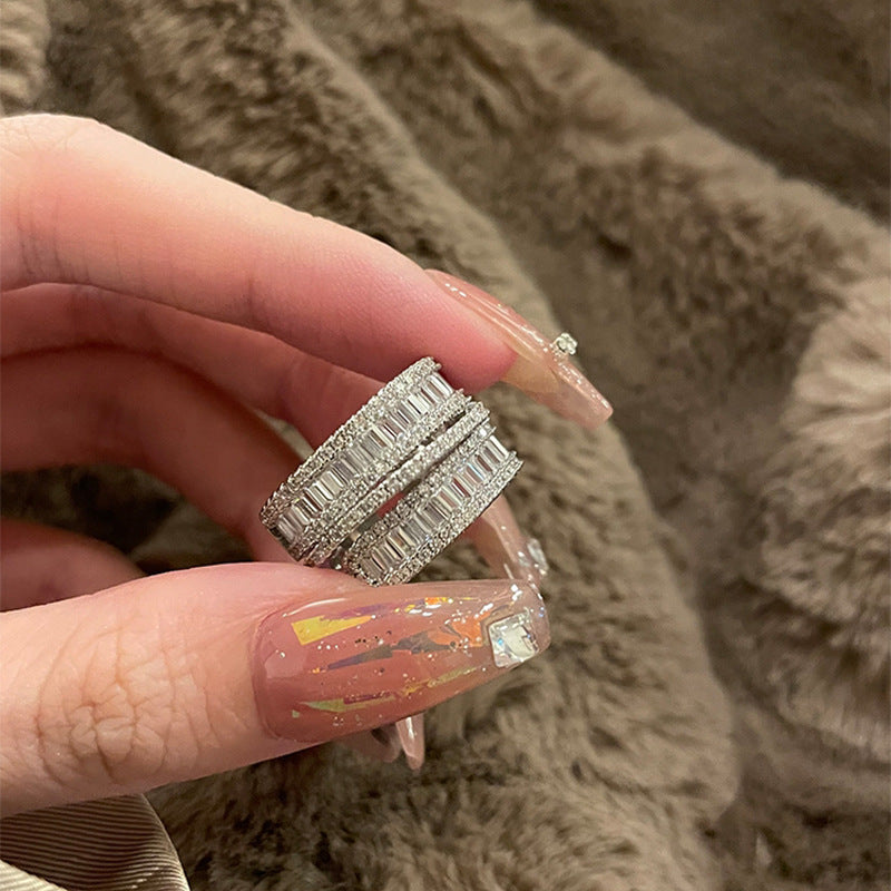 真金電鍍鋯石字母蝴蝶珍珠開口戒指復古氣質食指戒輕奢高級感手飾