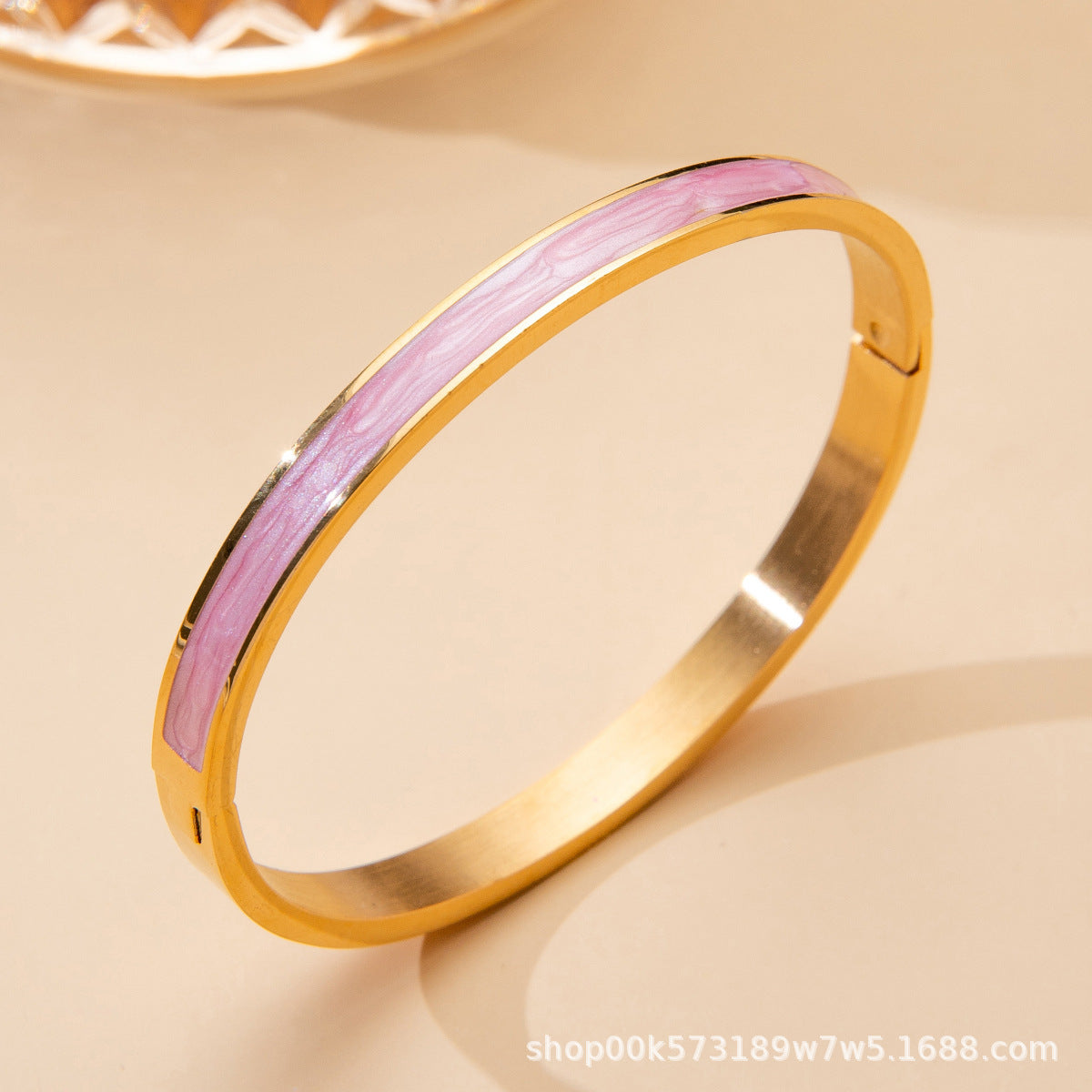 鈦鋼手鐲女生高級感滴油手鐲時尚跨境歐美小香風不掉色圓圈手鐲