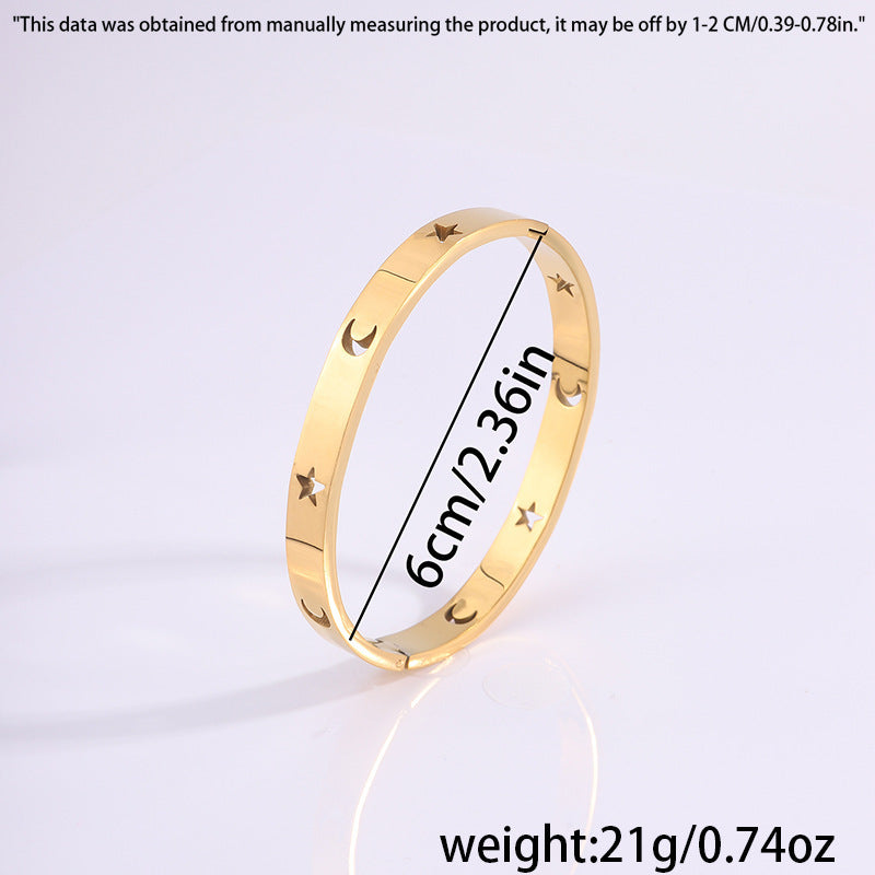 鈦鋼手鐲不掉色滿天星銀手鐲女生百搭高級感時尚滿鑽不鏽鋼手鐲