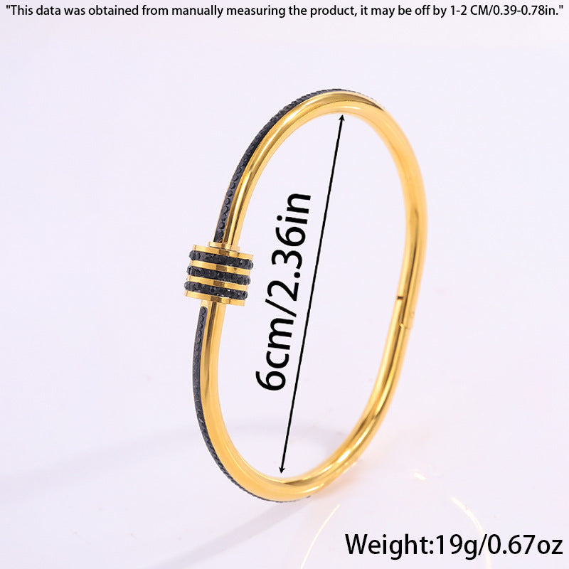 鈦鋼手鐲彩色小蠻腰手鐲女生高級感時尚滿鑽歐美不掉色氣質手鐲