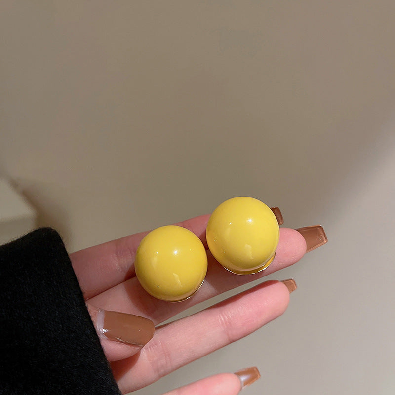 超仙甜美黃色布藝花朵流蘇珍珠耳環小清新耳釘輕奢高級感耳飾女