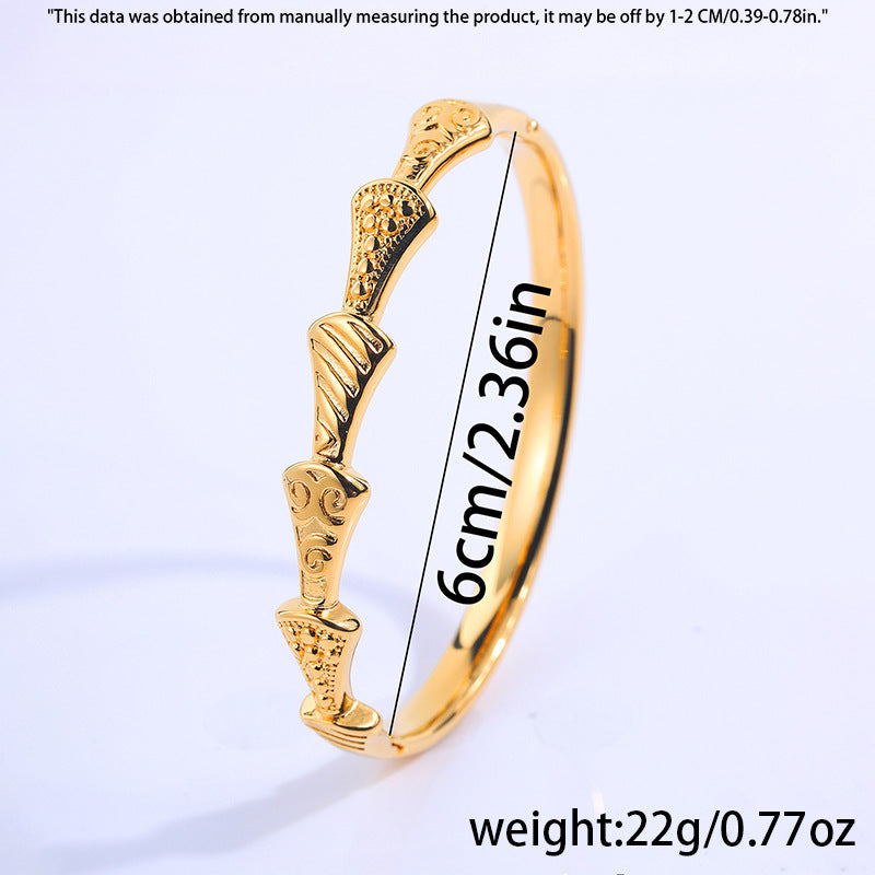 歐美跨境扇形裙子鈦鋼手鐲不掉色小衆設計簡約奢華感手鐲手環