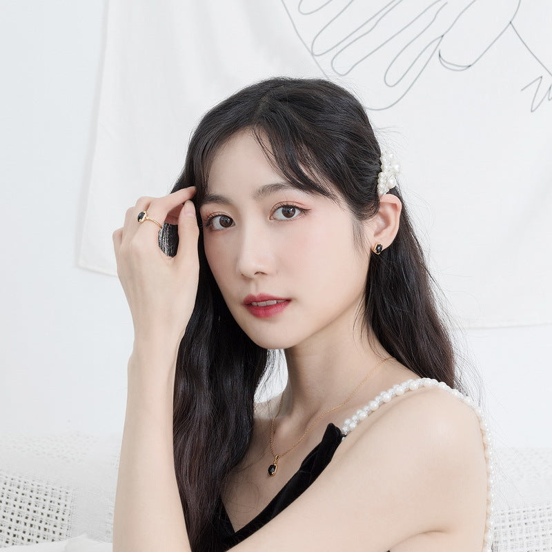 S925 純銀鍍 10K 金首飾套裝｜天然黑瑪瑙 歐美奢華必備