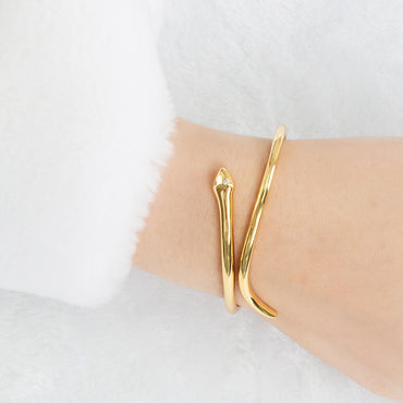 S925 sterling silver plated with 10K gold Chinese Zodiac Snake light luxury simple fashion bracelet