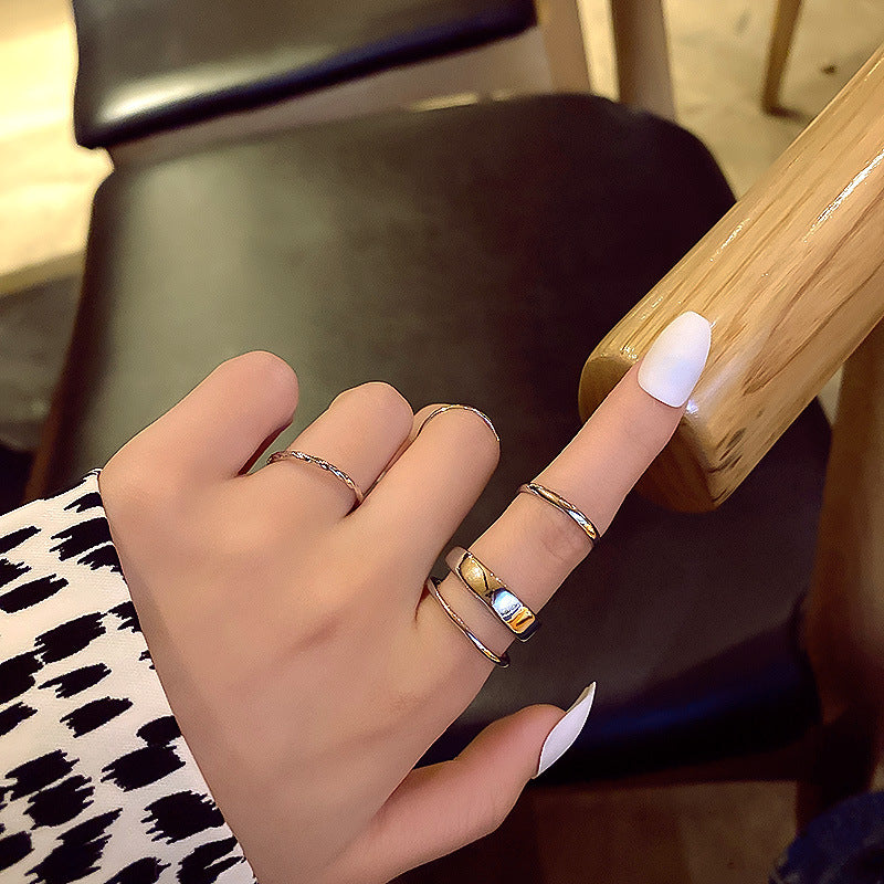 夏季新款ins風嘻哈戒指小衆個性七件套指環網紅時尚潮流手飾