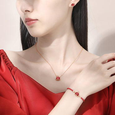 S925 sterling silver rose gold plated red agate zodiac bracelet | Lucky red string jewelry for wealth and protection in your birth year