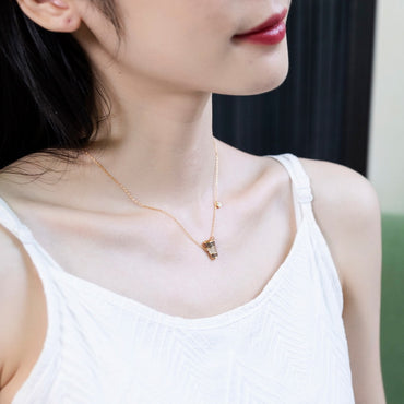 S925 純銀鍍 9K 金可樂造型項鍊｜彩鋯點綴，歐美潮流必備