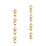 S925 sterling silver plated with 9K gold Japanese and Korean style light luxury shell pearl opal long earrings