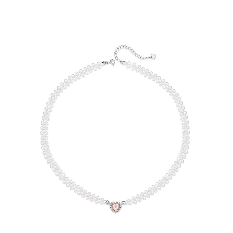S925 Sterling Silver with Thick Platinum Plated Silver + Rose Gold Pearl and Rose Quartz Set | Romantic Jewelry for Long-Lasting Love 
