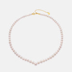 S925 sterling silver plated with 10K gold light luxury fashion millet beads temperament natural pearl necklace