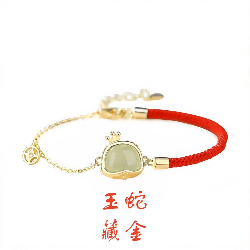 S925 sterling silver and gold-plated Hetian jade bracelet | The traditional meaning of the twelve zodiac signs attracts wealth and empowers