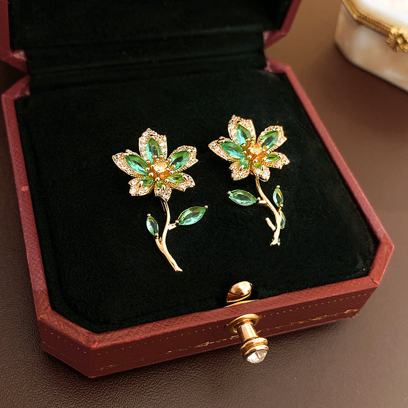 銀針復古花朵愛心字母珍珠耳環法式氣質耳釘輕奢高級感耳飾女