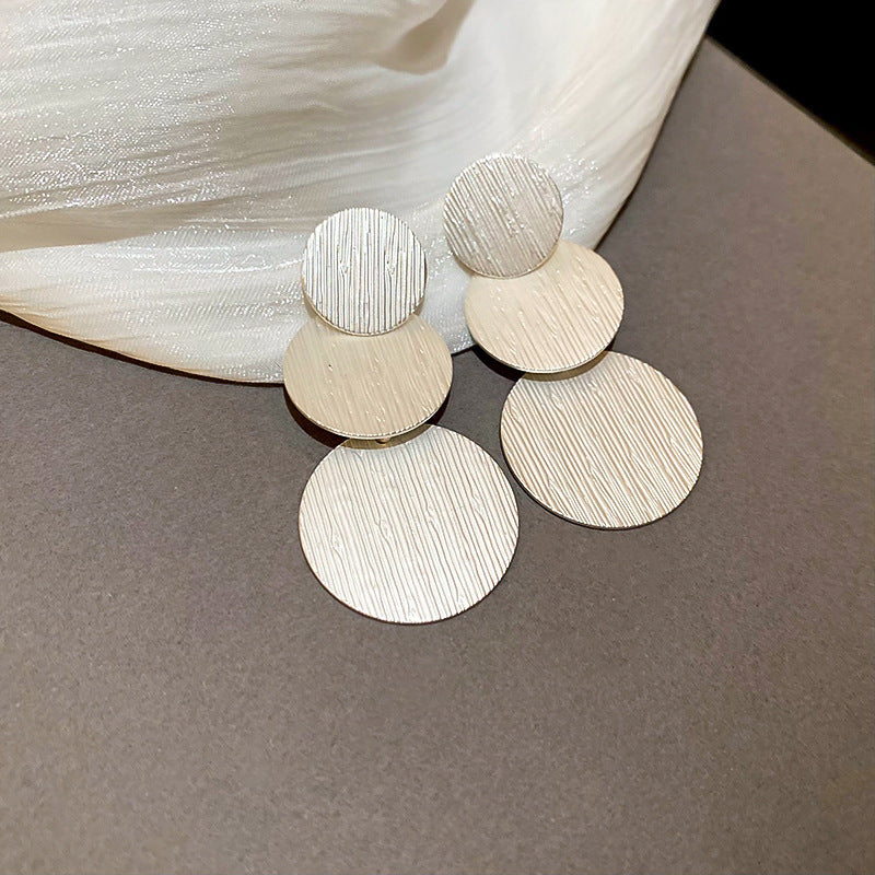 銀針圓圈銀色耳環輕奢高級感耳釘女冷淡風時尚百搭耳飾設計感小衆