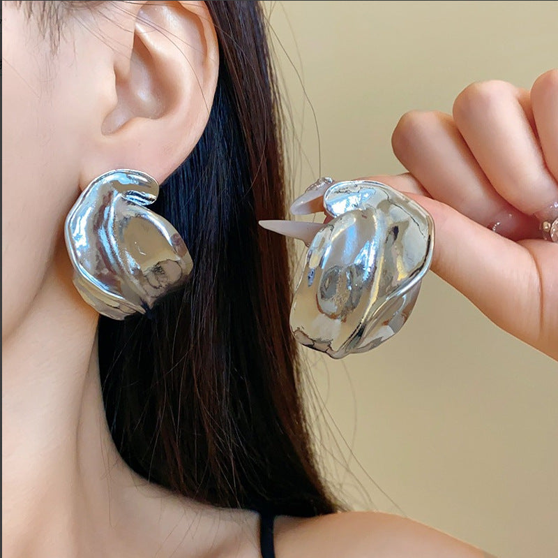 銀針復古花朵愛心字母珍珠耳環法式氣質耳釘輕奢高級感耳飾女