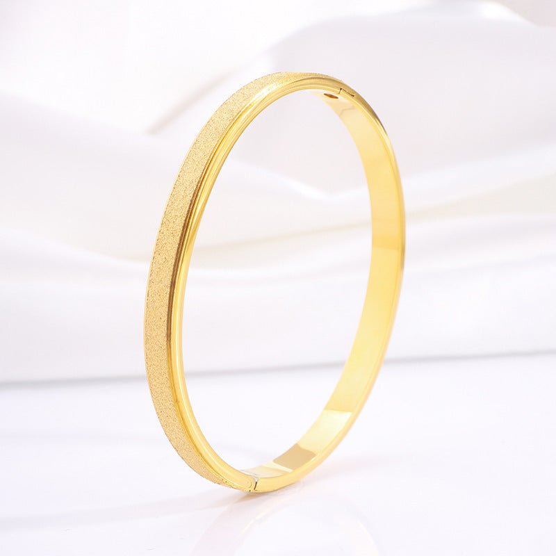 鈦鋼手鐲滿天星磨砂手鐲女生高級感跨境歐美時尚百搭不掉色手飾品