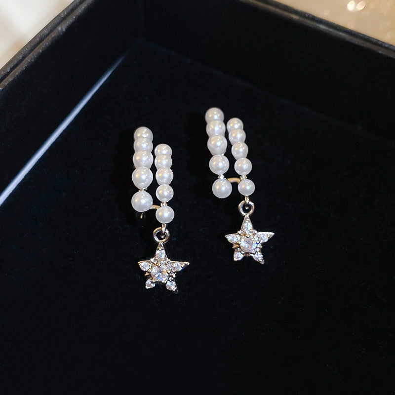 銀針輕奢鋯石几何蝴蝶花朵流蘇耳釘個性冷淡風耳環歐美高級感耳飾