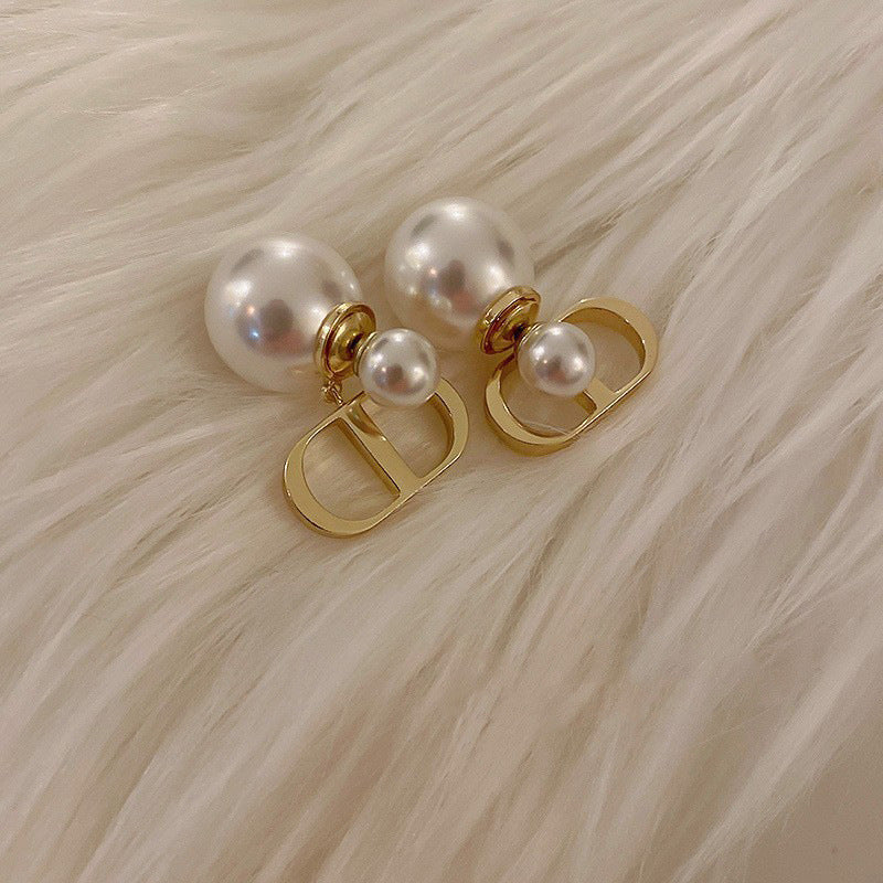 銀針輕奢鋯石花朵蝴蝶珍珠款耳釘氣質耳環高級感秋冬法式復古耳飾