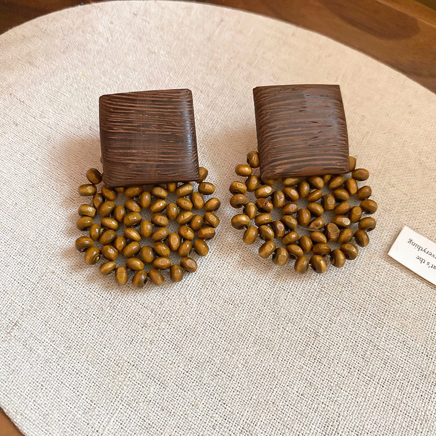 銀針樹脂不規則幾何形鏤空耳環輕奢高級感耳釘復古耳飾設計感小衆