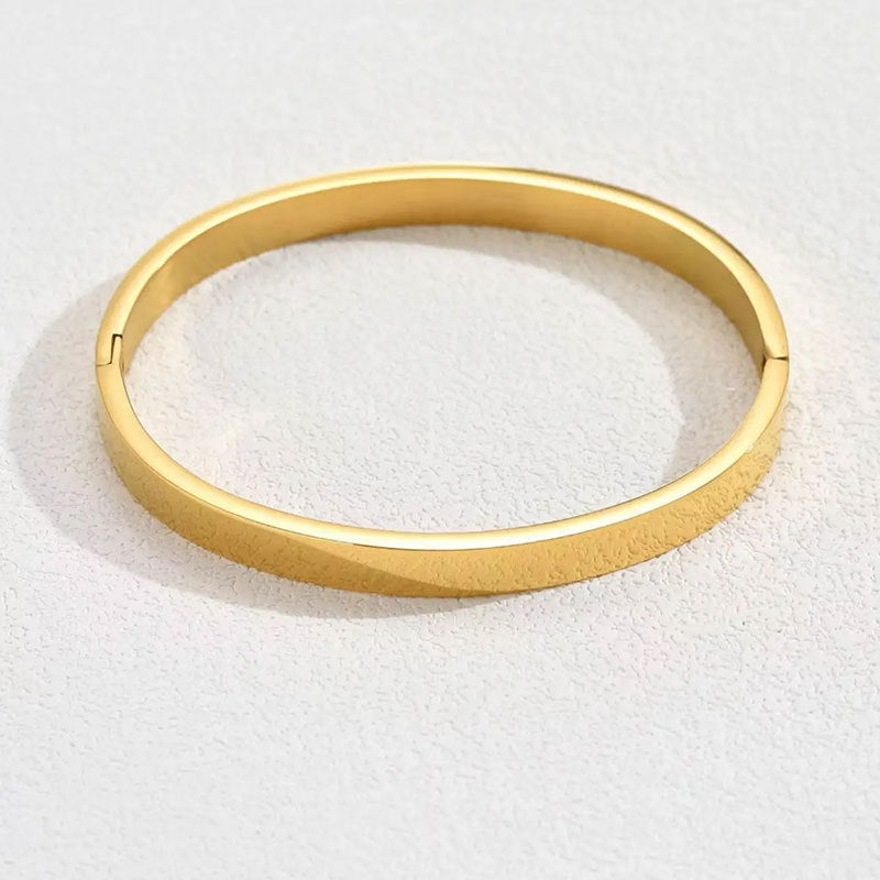 鈦鋼手鐲韓版時尚高級感女光面跨境卡扣可調節小衆設計輕奢風手環