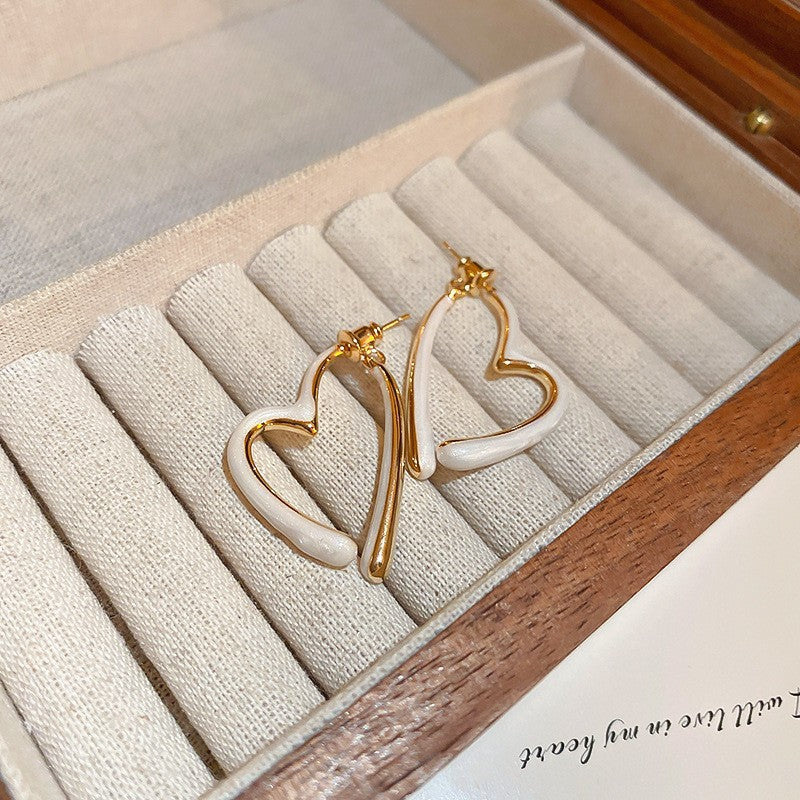 銀針歐美跨境金屬風素圈幾何耳圈氣質個性耳釘耳環誇張高級感耳飾