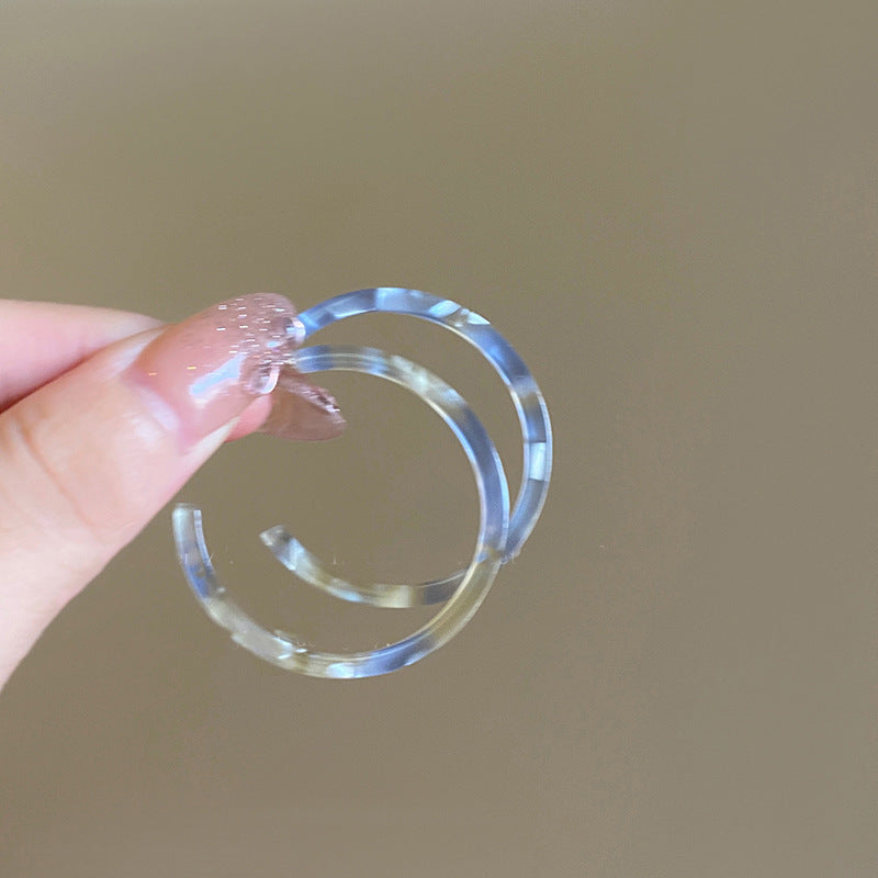 銀針多巴胺彩色耳圈甜美小清新簡約個性耳環設計感小衆歐美耳飾女